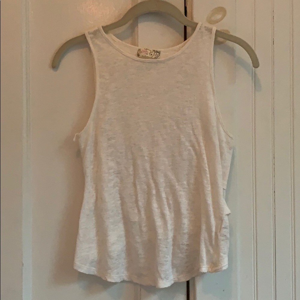 White Free People Crossback Tank